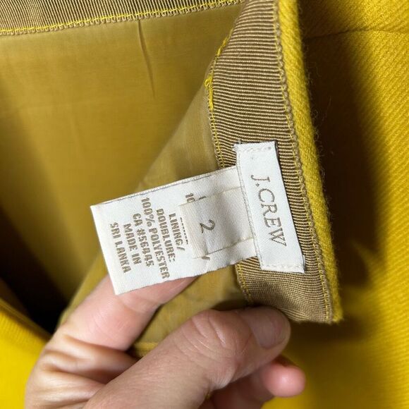 J. Crew Yellow No. 2 Pencil Skirt Size 2 Double-Surge Wool Academia Preppy - Picture 8 of 11